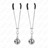 Kink - pinzas para pezones fina con cascabel plateado 7 cm - 2
