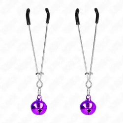 Kink - pinzas para pezones fina con cascabel violeta 7 cm