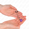 Pinzas Kink finas con cascabel violeta, en la palma de las manos