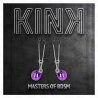 Pinzas Kink finas con cascabel violeta, sobre fondo oscuro con el logo Kink