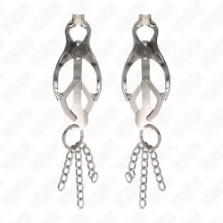 Kink - pinzas para pezones estilo japonés con cadenas plateado