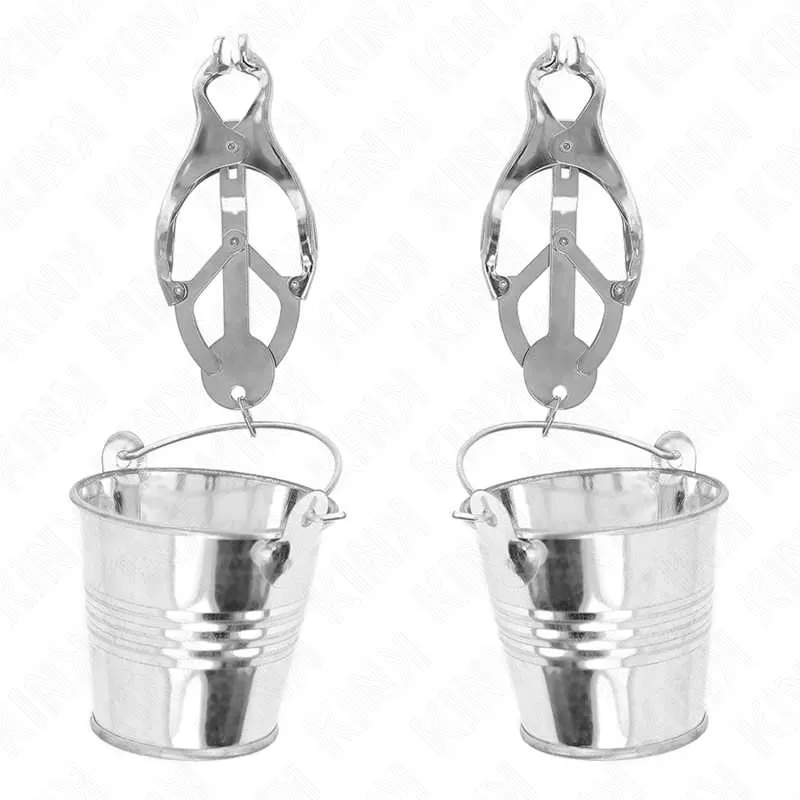 Kink - pinzas para pezones estilo japonés con cubos plateado