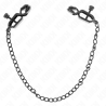 Kink - pinzas para pezones planas negro con cadena negro 30 cm - 1