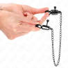 Kink - pinzas para pezones planas negro con cadena negro 30 cm - 2