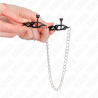 Kink - pinzas para pezones planas negro con cadena plateado 30 cm - 4