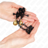 Kink - pinzas para pezones planas negro con cascabel y cadena plateado 30 cm - 3