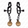 Kink - pinzas para pezones planas negro con cascabel 7 cm - 2