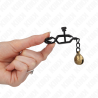 Kink - pinzas para pezones planas negro con cascabel 7 cm - 4