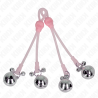 Kink - pinzas para pezones luminosas forma calabera con cascabel sonoro ajustable rosa / plateado - 2