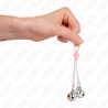 Kink - pinzas para pezones luminosas forma calabera con cascabel sonoro ajustable rosa / plateado - 4