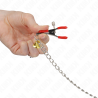 Kink - pinzas para pezones y clítoris rojas con cascabel dorado y cadena 30 cm - 3