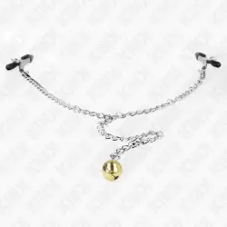 Kink - pinzas para pezones con campana dorado y cadena 30 cm