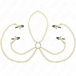 Kink - pinzas para pezones y clítoris 4 enganches ajustable dorado