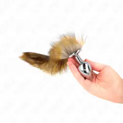 Kink - plug anal talla l 10 x 4 cm con cola sintética 40 cm marrón