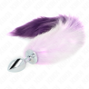 Plug anal Kink talla S con cola violeta, tumbado con la cola extendida