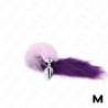 Plug anal Kink talla M con cola violeta, tumbado con la cola extendida