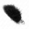 Kink - plug anal 11 x 7 cm acero inoxidable con pluma 11 cm - 1