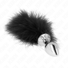 Kink - plug anal 11 x 7 cm acero inoxidable con pluma 11 cm - 2