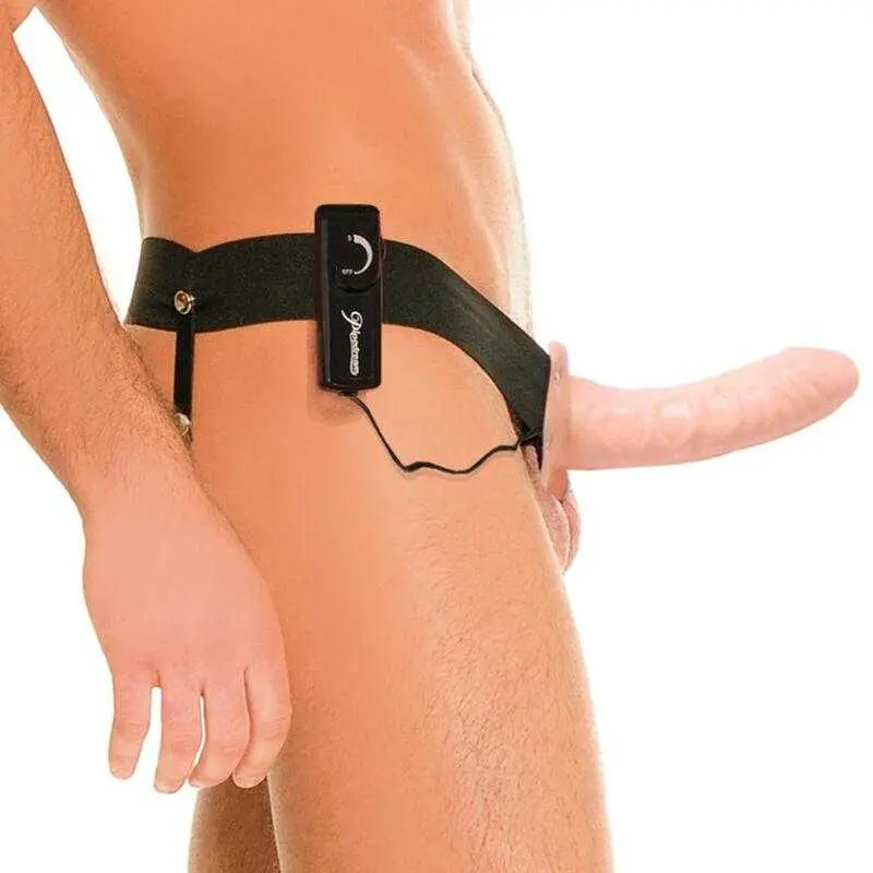 Fetish arnes hueco vibrador para el y ella natural 14cm