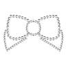 Cubrepezones Mimi Bow de Bijoux Indiscrets en plata, lazo de cristales sobre fondo blanco