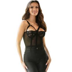 Subblime - teddy con liguero detalle tiras pecho negro -  - 5