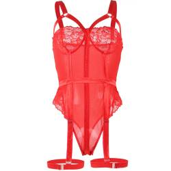 Subblime - teddy con liguero detalle tiras pecho rojo -  - 5