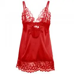 Subblime - babydoll satinado con encaje rojo - - 5