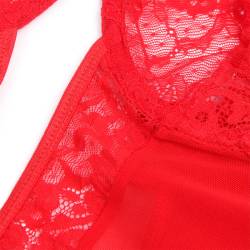 Subblime - teddy con liga detalle encaje y tiras rojo - 5