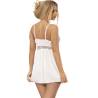 Babydoll Blanco Subblime Escote en V con Lazos, de espaldas