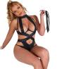 Subblime - body halter sexy con arnes negro - 5