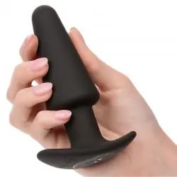 Calexotics - rock bottom plug anal cónico 10 vibraciones silicona negro
