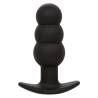 Calexotics - rock bottom plug anal con cuentas 10 vibraciones silicona negro - 1