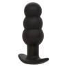 Calexotics - rock bottom plug anal con cuentas 10 vibraciones silicona negro - 3