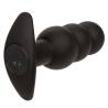 Calexotics - rock bottom plug anal con cuentas 10 vibraciones silicona negro - 4