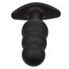 Calexotics - rock bottom plug anal con cuentas 10 vibraciones silicona negro - 5