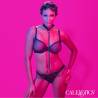 Arnés Halter Euphoria de cadena, collar y correa, puesto sobre una modelo de frente