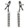 Pinzas Euphoria con cadenas, par de pinzas negras de frente
