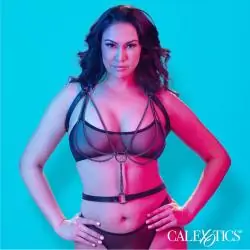 Calexotics - euphoria arnés estilo cabestro con múltiples cadenas premium talla plus