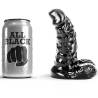 Dildo All Black de PVC negro de 13 cm con relieves y base anatómica