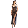 Chilirose - cr 4723 babydoll largo & tanga negro - 3
