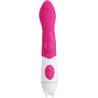 Vibrador punto G Armony rosa con estimulador, de frente con el botón rosa