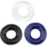 Armony Titan Love donut, tres anillos transparente, negro y azul