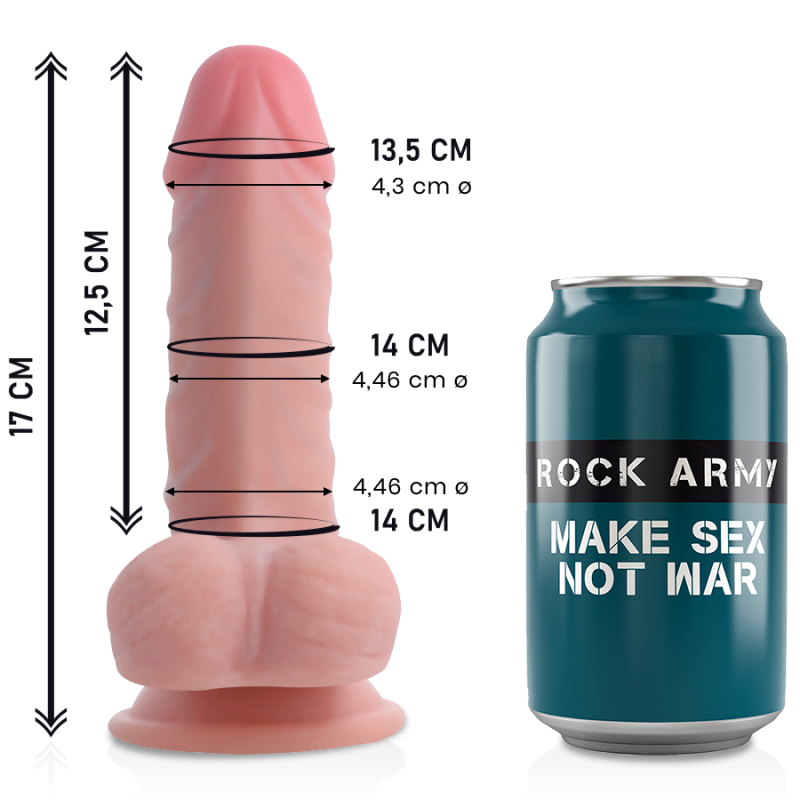 Rockarmy dual density panzer dildo realista 17cm