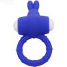 Anillo vibrador Armony Ms Bunny azul, de frente con las orejas