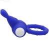 Anillo vibrador Armony Ms Bunny azul, tumbado en ángulo