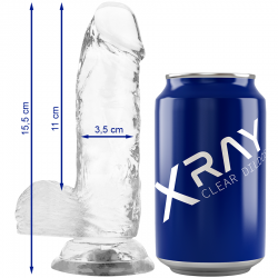 Xray clear dildo realista transparente 15.5cm x 3.5cm