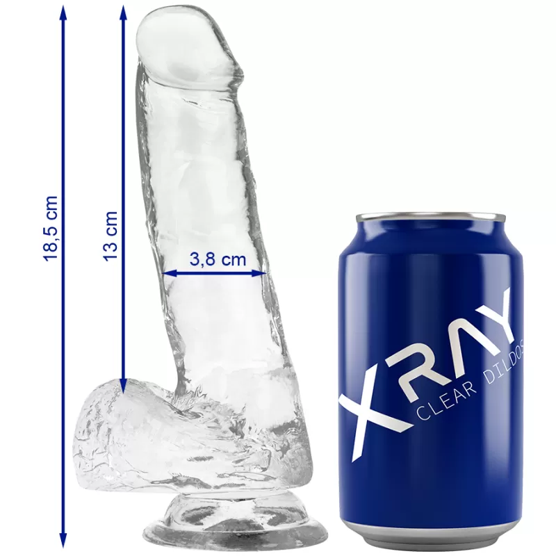 Xray clear dildo realista transparente 18.5cm x 3.8cm Xray clear dildo realista transparente 18.5cm x 3.8cm