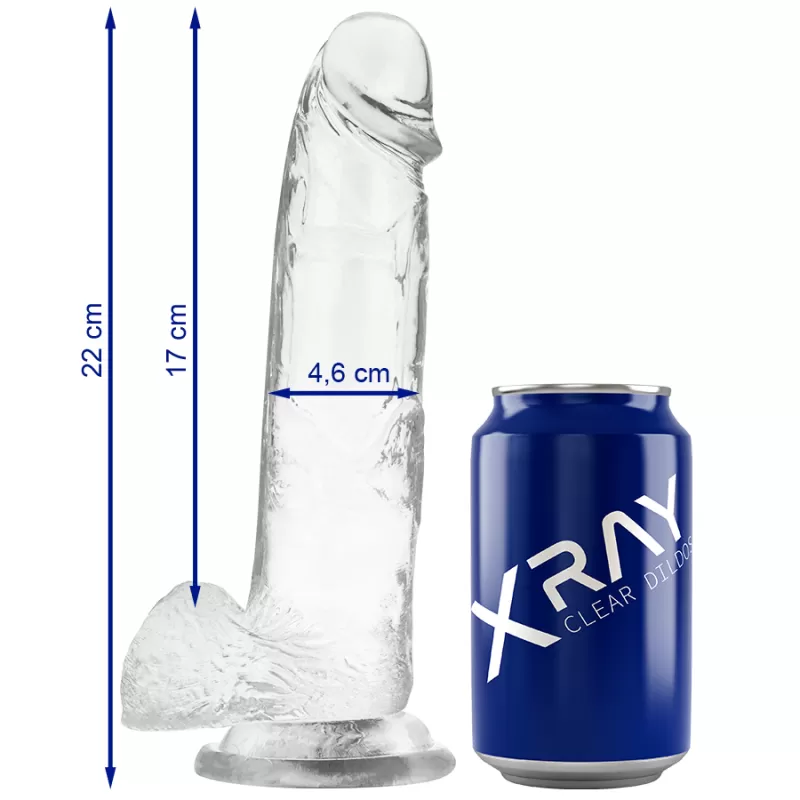 Xray clear dildo realista transparente 22cm x 4.6cm Xray clear dildo realista transparente 22cm x 4.6cm