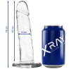Medidas del dildo Xray Clear: 18 cm, 15 cm insertables y 4 cm