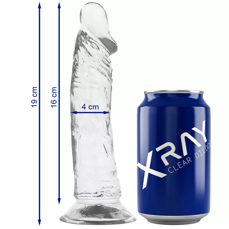 Xray clear dildo transparente 19cm x 4cm Xray clear dildo transparente 19cm x 4cm